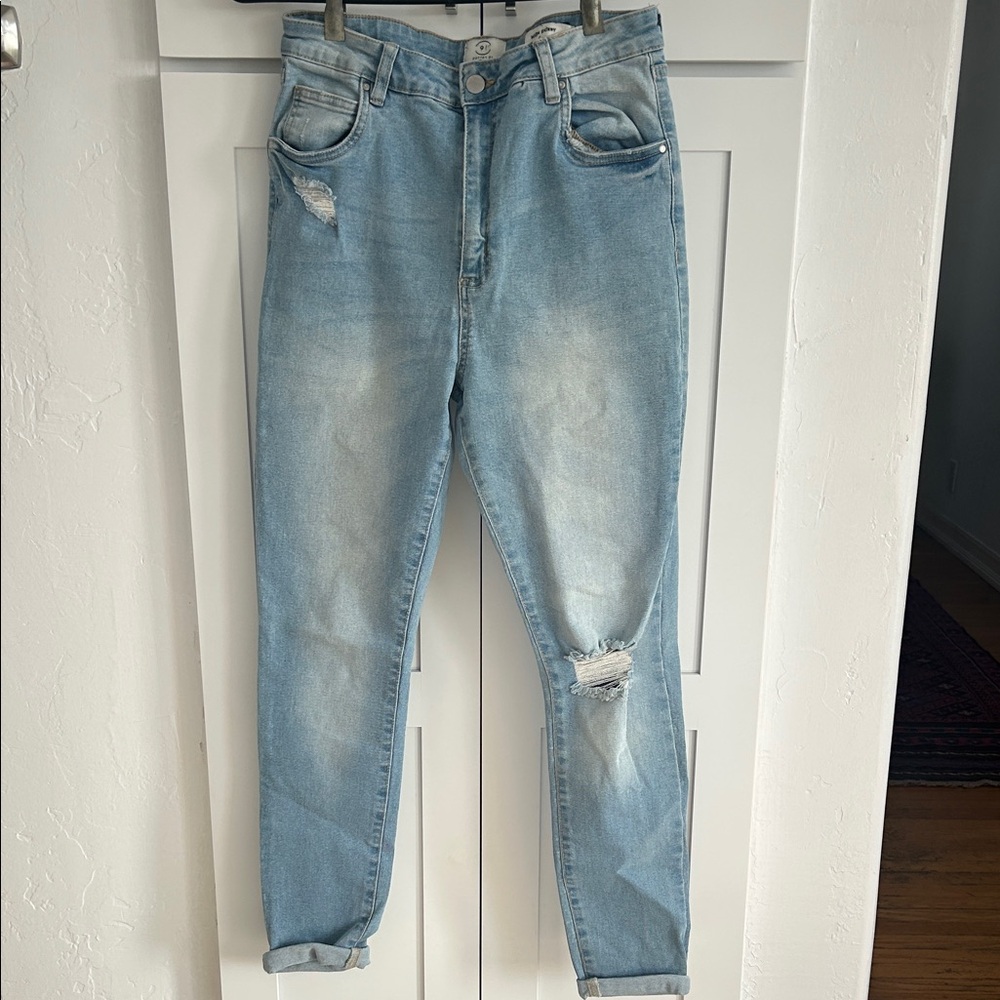 Cotton On Light Blue Women's High Waisted Skinny Jeans